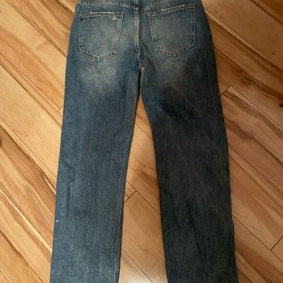 New Free People women’s High Rise straight leg distresses jeans size 26 - Picture 10 of 11